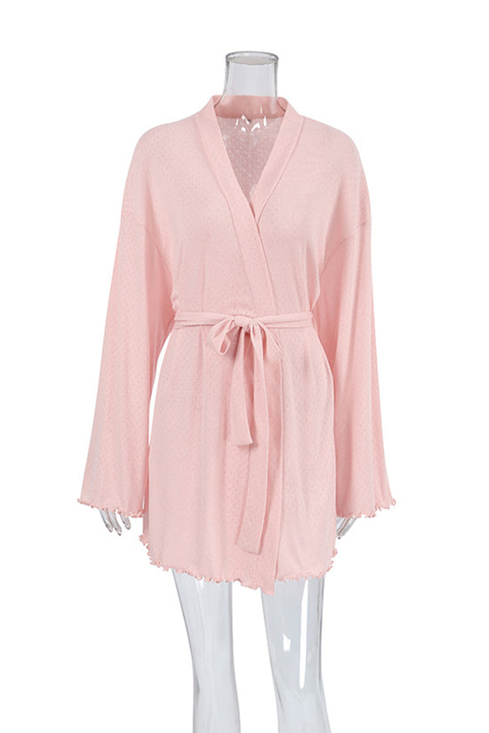 Elegant Flared Sleeve Loungewear Robe