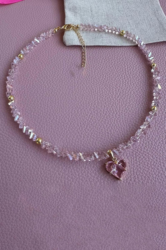 Crystal Heart Charm Necklace