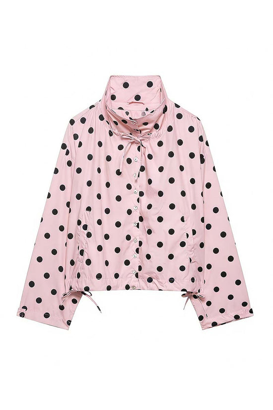 Polka Dot Drawstring Blazer