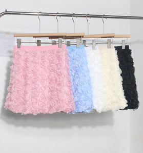 Floral Textured Mini Skirt