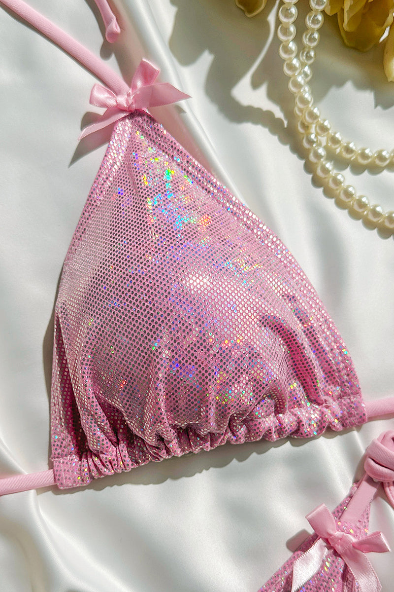 Shimmer Tie-Up Bikini Set