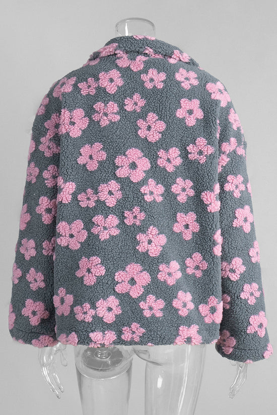 Floral Half-Zip Oversized Sweatshirt