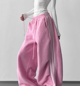 Wide-Leg Drawstring Casual Pants