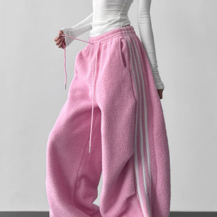 Wide-Leg Drawstring Casual Pants
