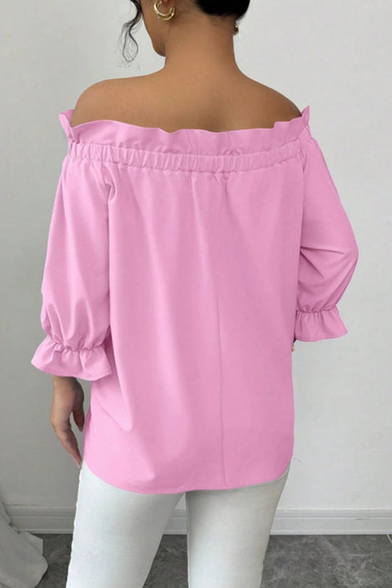Elegant Bow Accent Ruffle Blouse