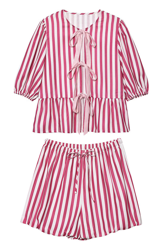Bow-Front Striped Shorts