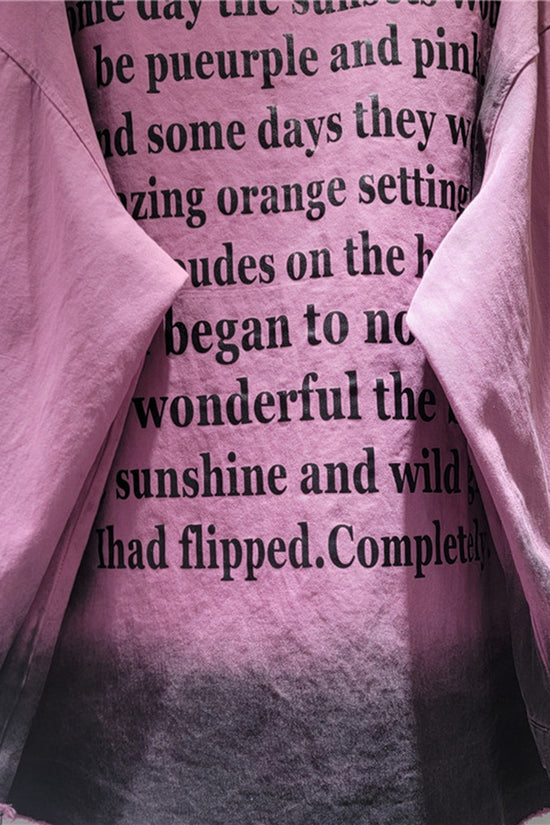 Ombre Text-Print Oversized Shirt