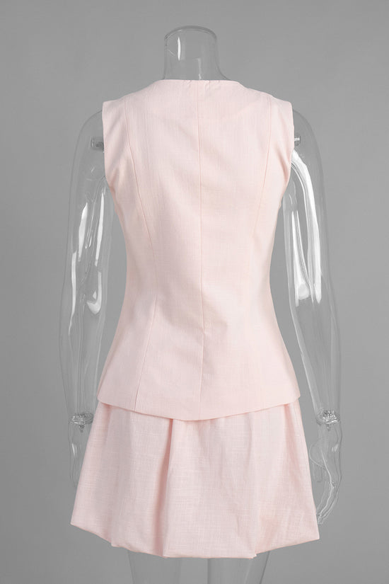 Elegant Sleeveless Skirt Set