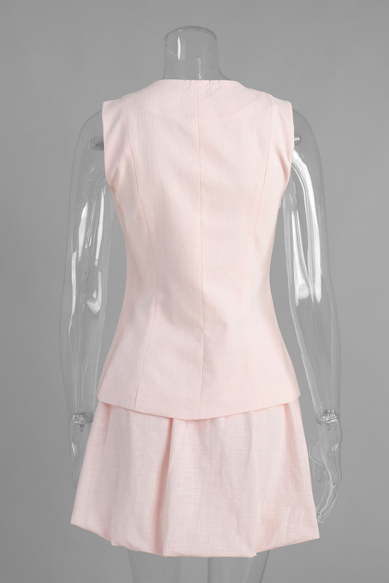 Elegant Sleeveless Skirt Set