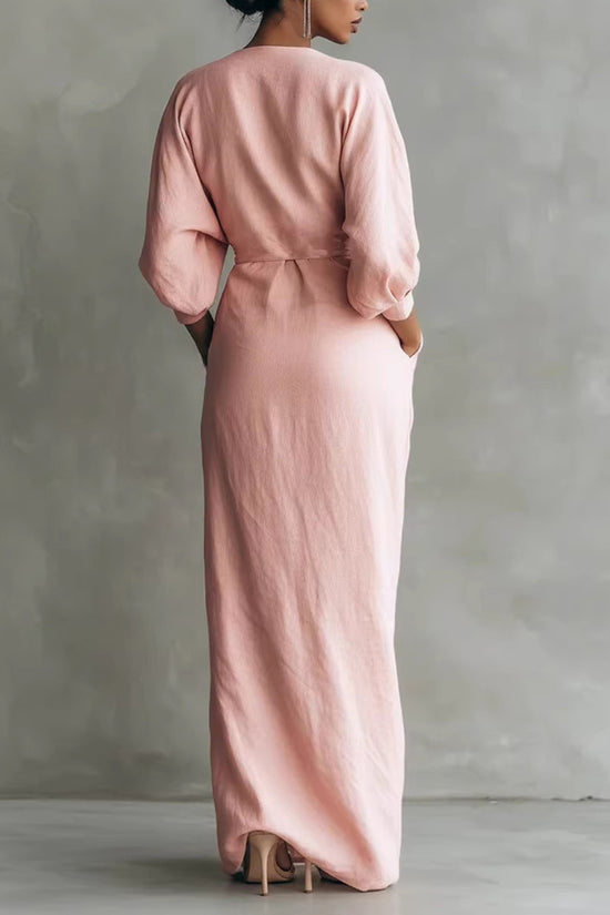 Elegant Draped Casual Maxi Dress