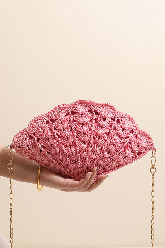 Chic Shell-Shaped Woven Handbag