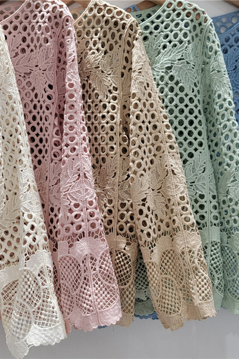 Elegant Patterned Openwork Top