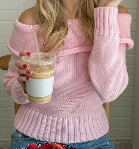 Off-Shoulder Knit Sweater