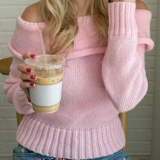 Off-Shoulder Knit Sweater