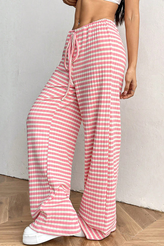 Checkered Wide-Leg Casual Pants