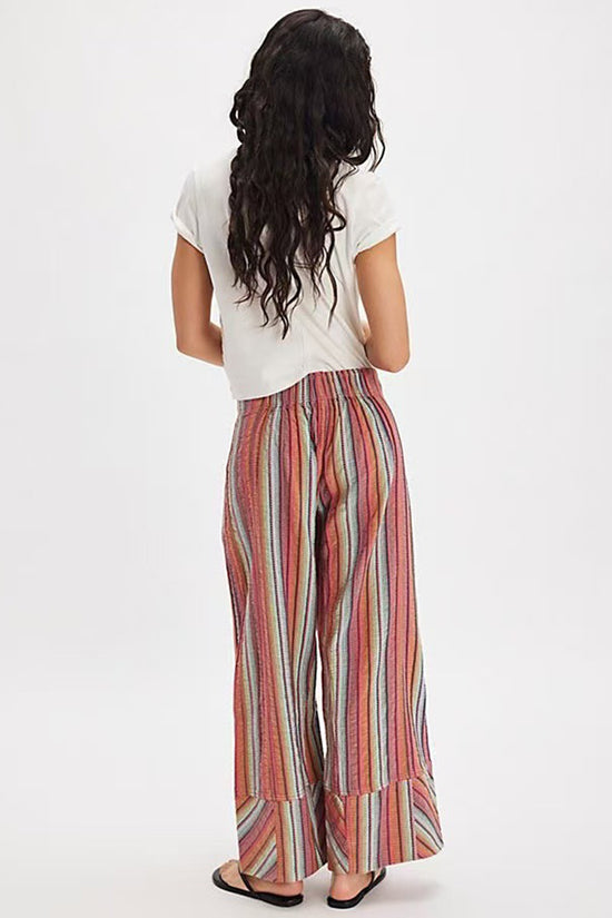 Striped Wide-Leg Casual Pants