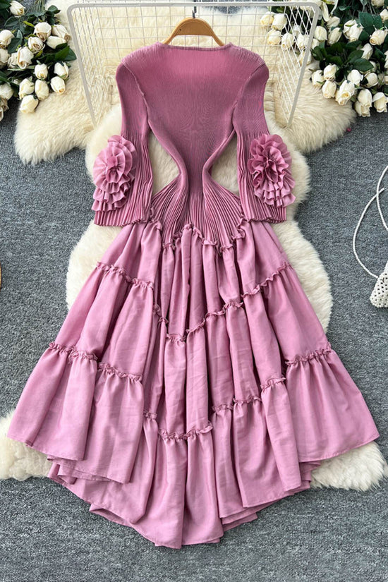 Ruffle Sleeve Tiered Casual Dress