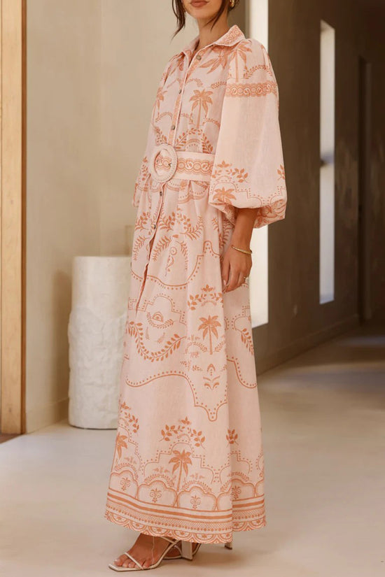 Floral Long Sleeve Button-Down Dress