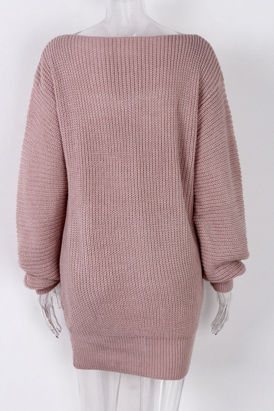 Off-Shoulder Knit Casual Dress