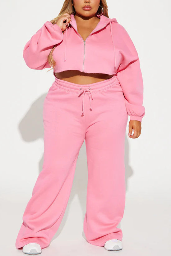 Sporty Zip Hoodie and Jogger Set