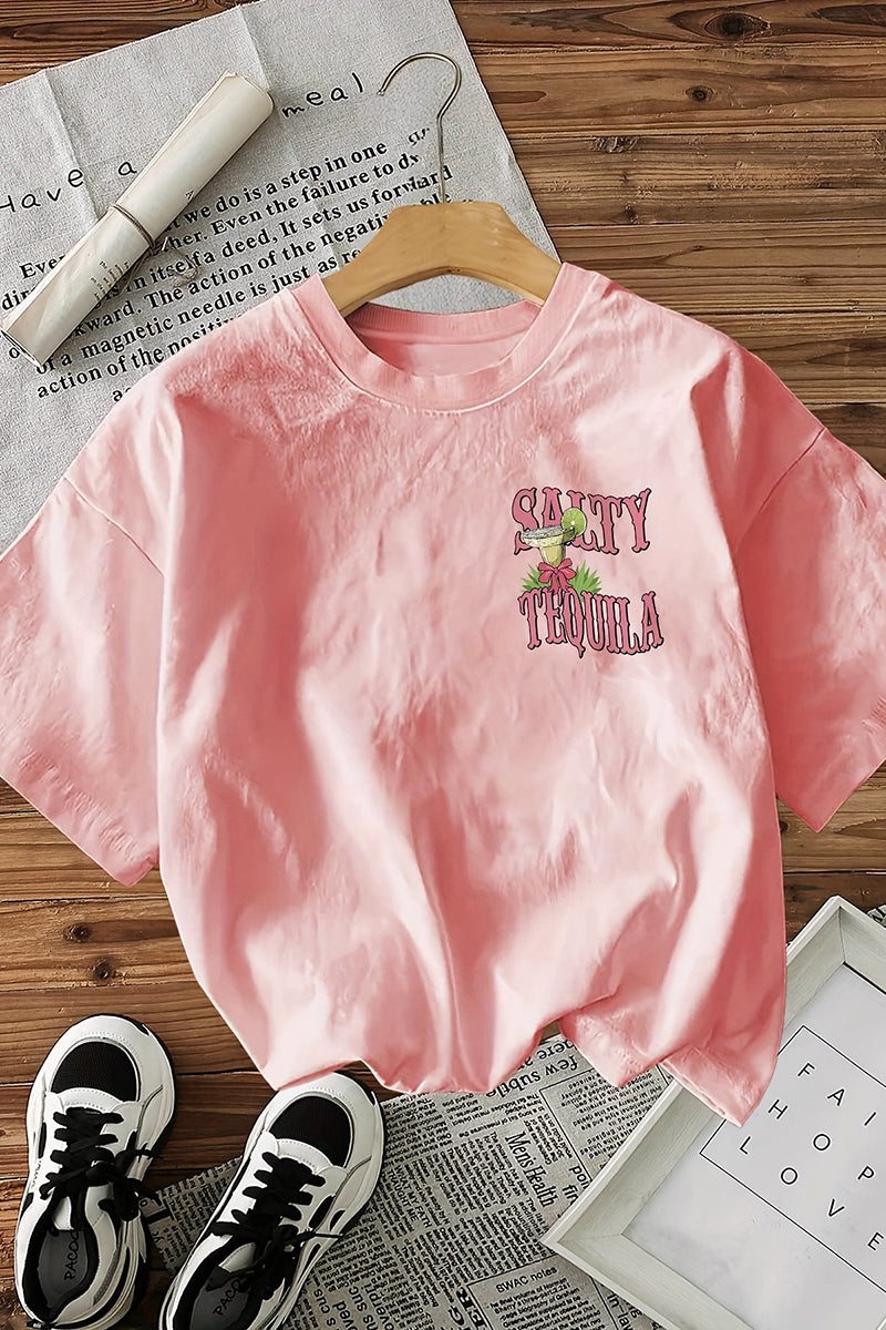 Graphic Tee with Fun Tequila Print