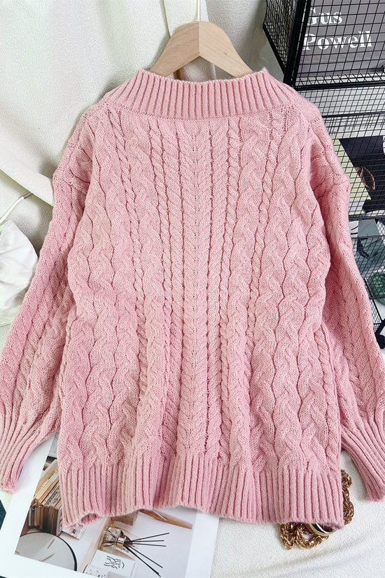 Cable Knit V-Neck Sweater