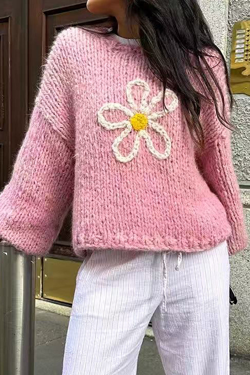 Floral Detail Knit Sweater