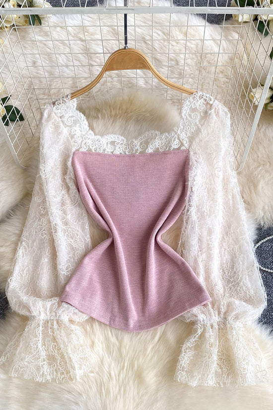 Elegant Lace Long Sleeve Blouse