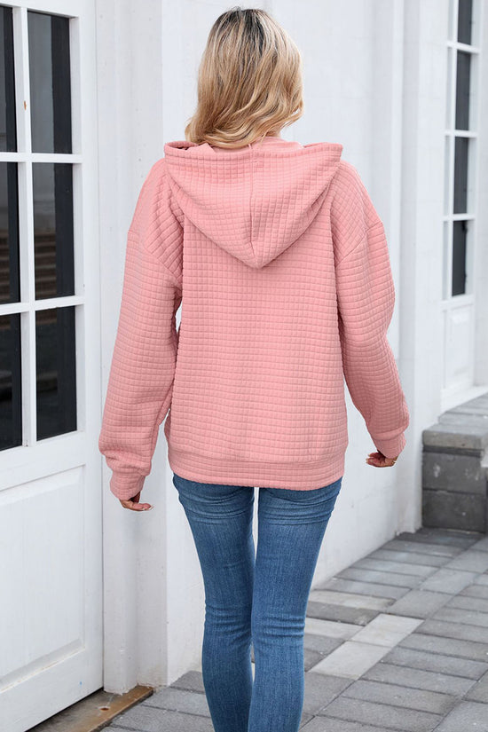 Textured Casual Hoodie with Pocket