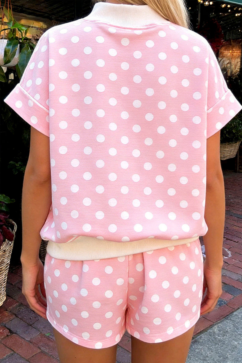 Polka Dot Short Sleeve Short Set