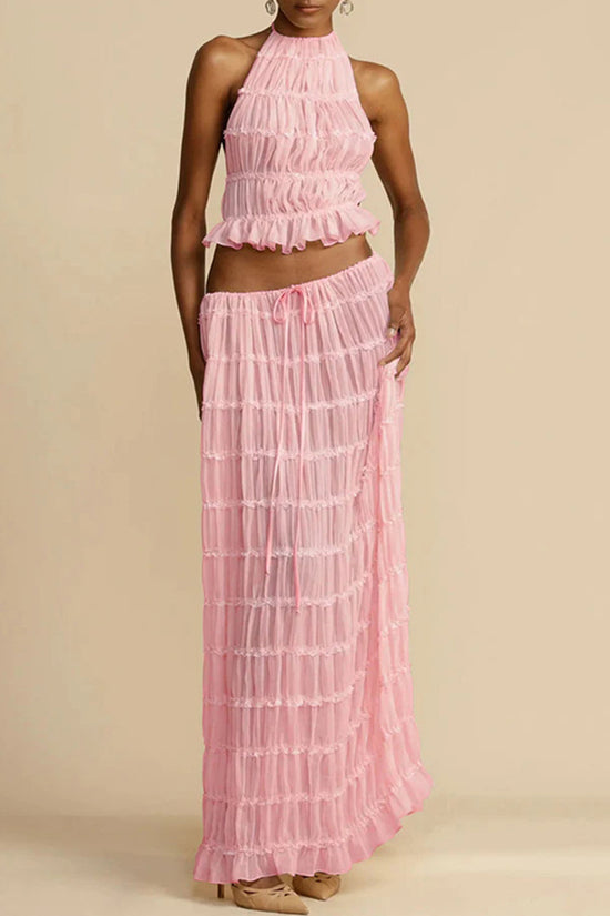 Elegant Halter Skirt Set