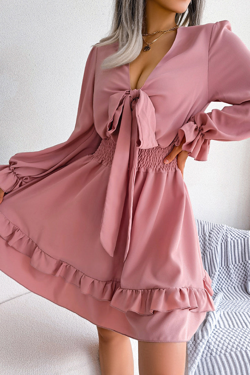 Bow Tie Front Casual Dress