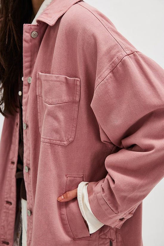 Oversized Denim Jacket with Pocket Detail