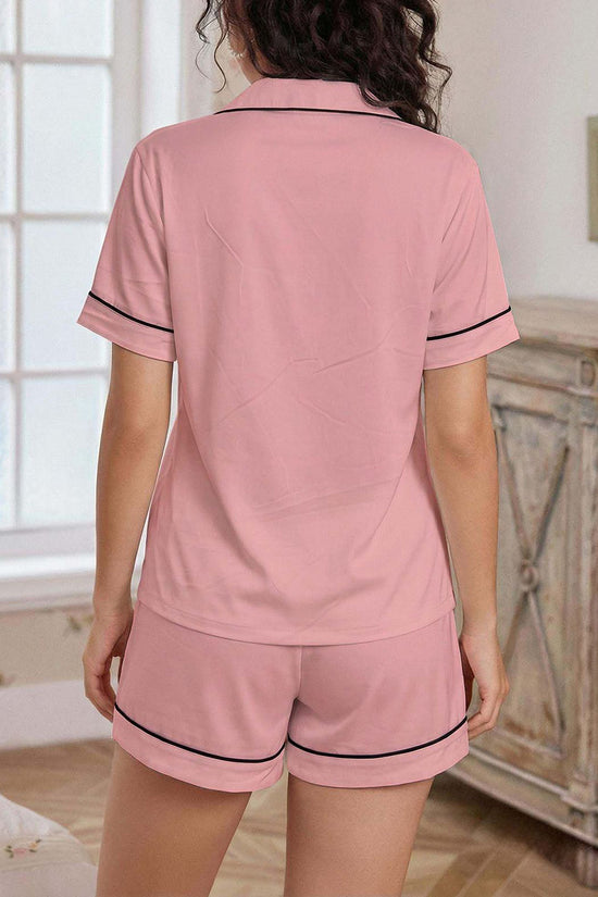 Heart Accent Short Sleeve Pajama Set