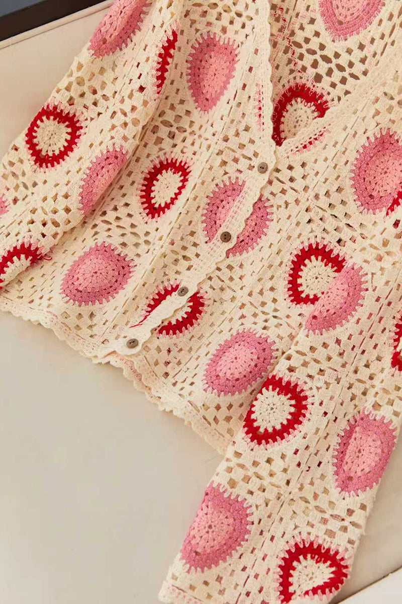 Crochet Heart Pattern Cardigan