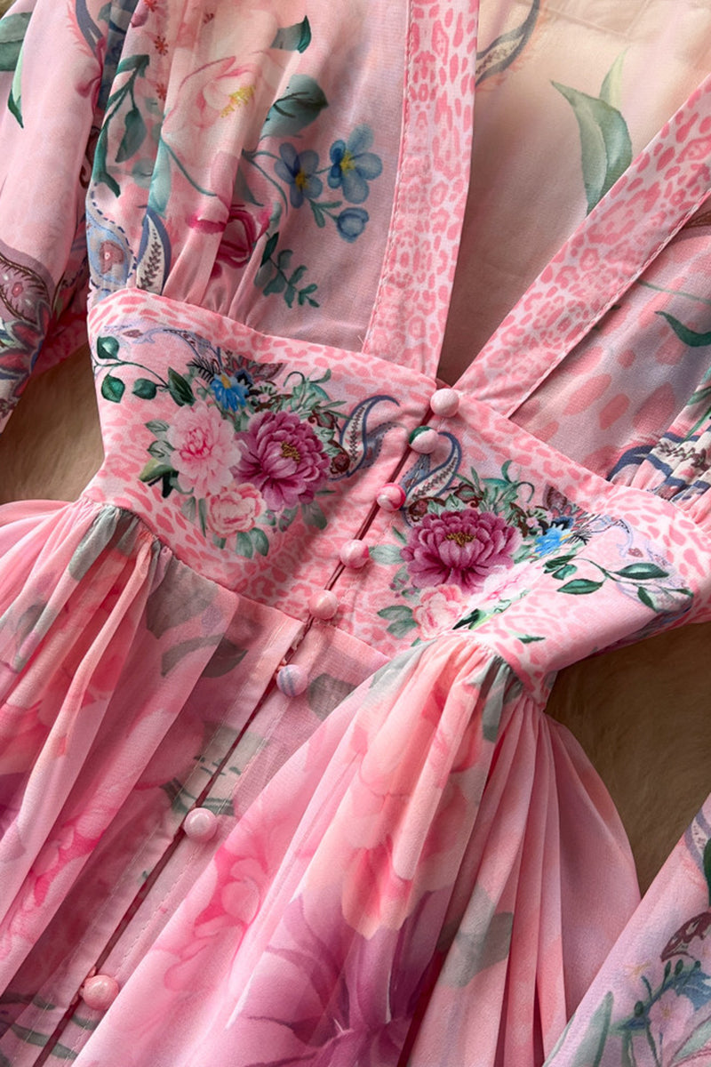 Floral Print Long Casual Dress