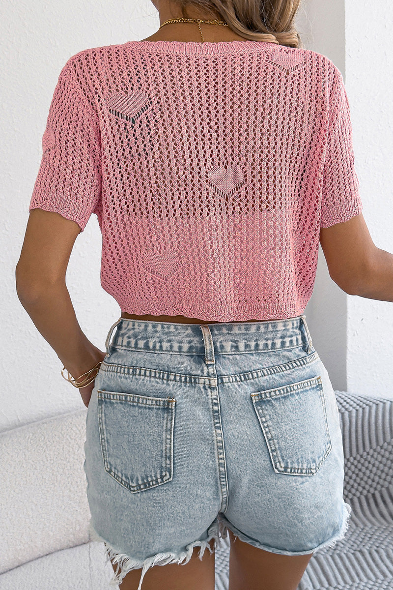 Cropped Tie-Front Knit Cardigan
