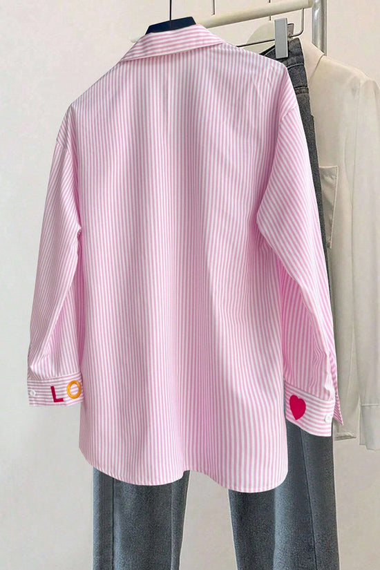Striped Button-Up Blouse