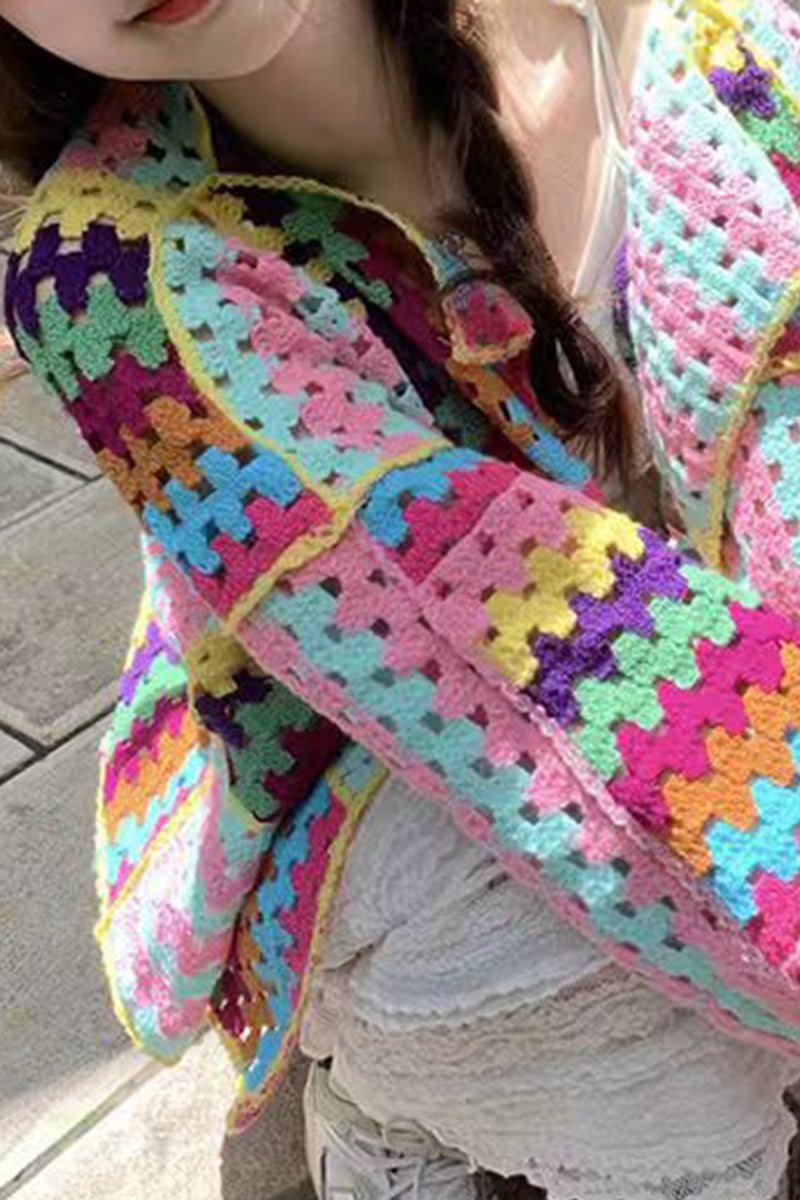 Vibrant Patchwork Cardigan