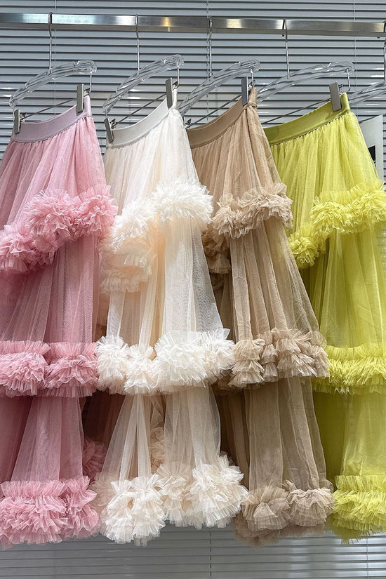Tiered Ruffle Midi Skirt