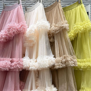 Tiered Ruffle Midi Skirt