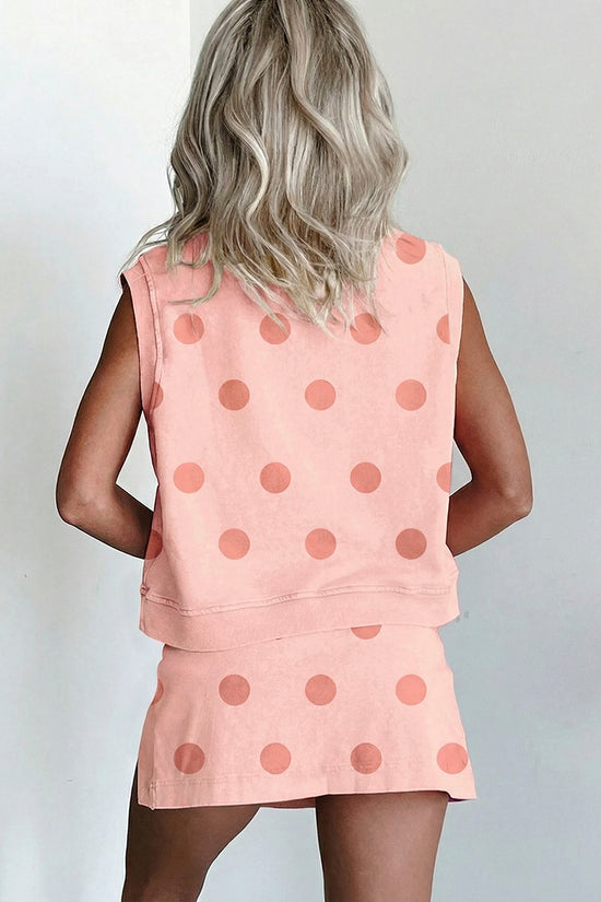 Polka Dot Tank Split Mini Skort Set