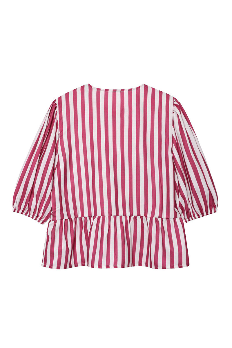 Striped Tie Front Blouse