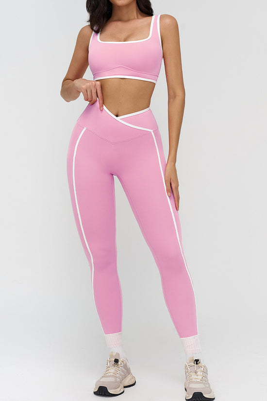 Sleek Activewear Set with Sporty Stripes
