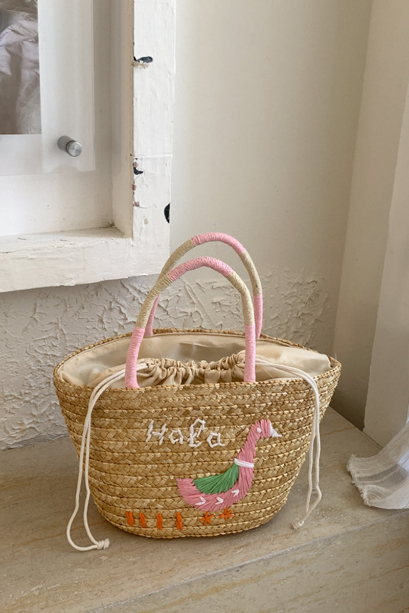 Straw Patterned Tote Bag