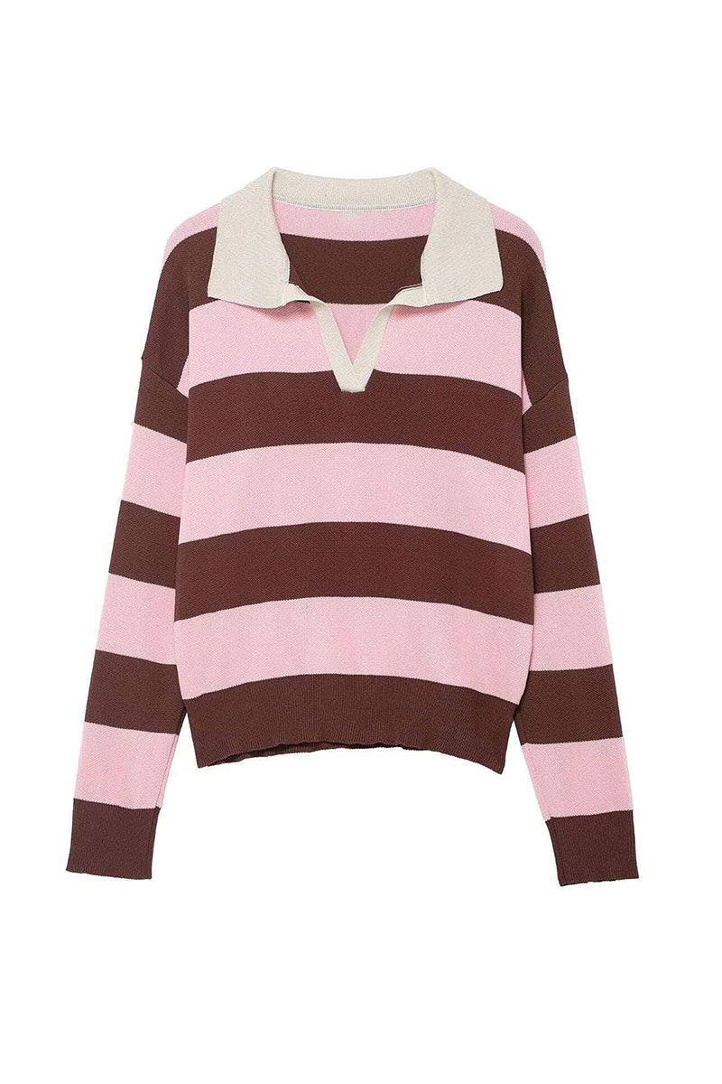 Striped V-Neck Sweater