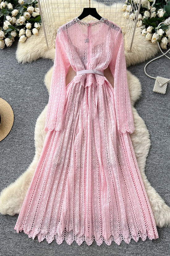Elegant Long-Sleeve Lace Dress