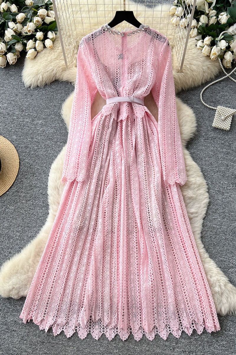 Elegant Long-Sleeve Lace Dress