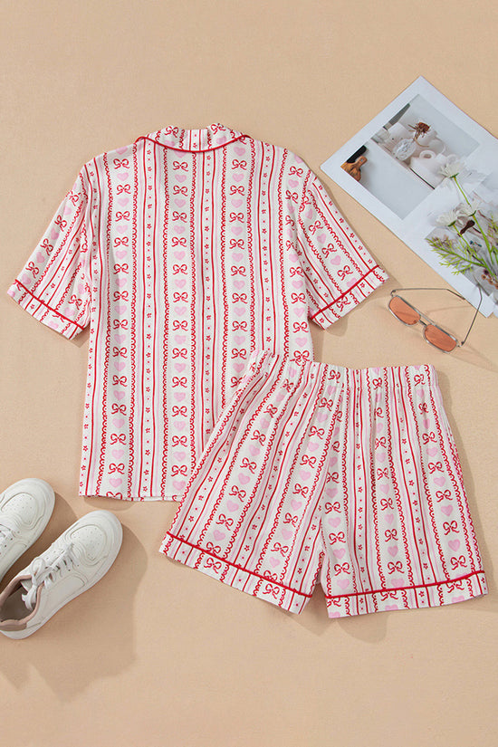 Stylish Bow Pattern Loungewear Set