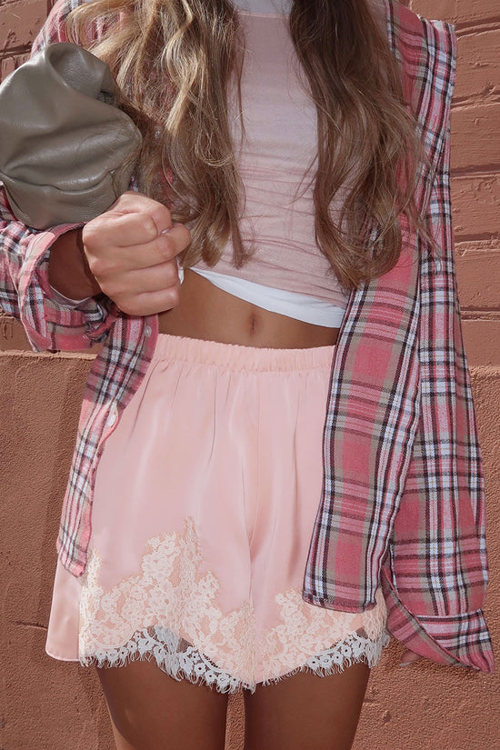 Lace Accent Casual Shorts